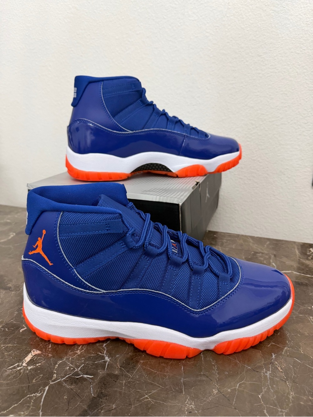 New! Air Jordan 11 Retro, Blue, Orange & White,  Men’s Size 12